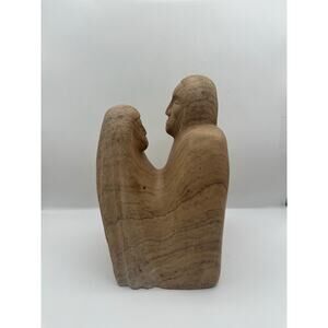 Navajo Christopher Quintana Sculpture Carved Stone Man and woman 11”.